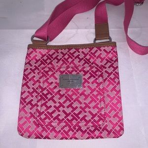 Pink Tommy Hilfiger cross body purse.
